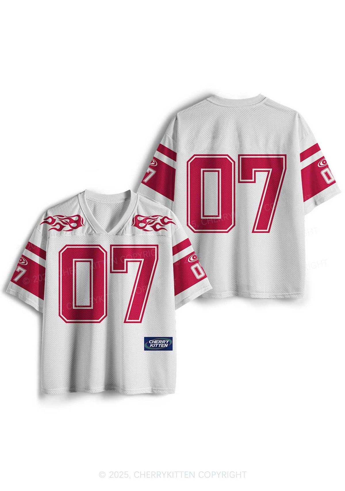 Custom Red Flame Y2K Mesh Jersey Shirts Cherrykitten