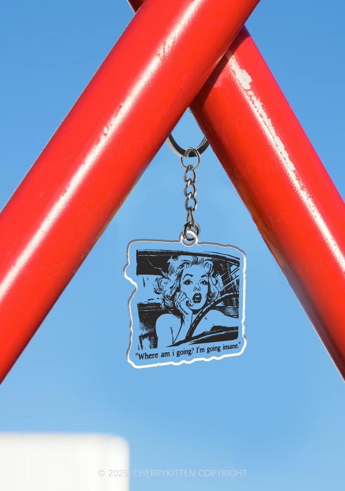 Woman Going Insane 1Pc Y2K Keychain Cherrykitten