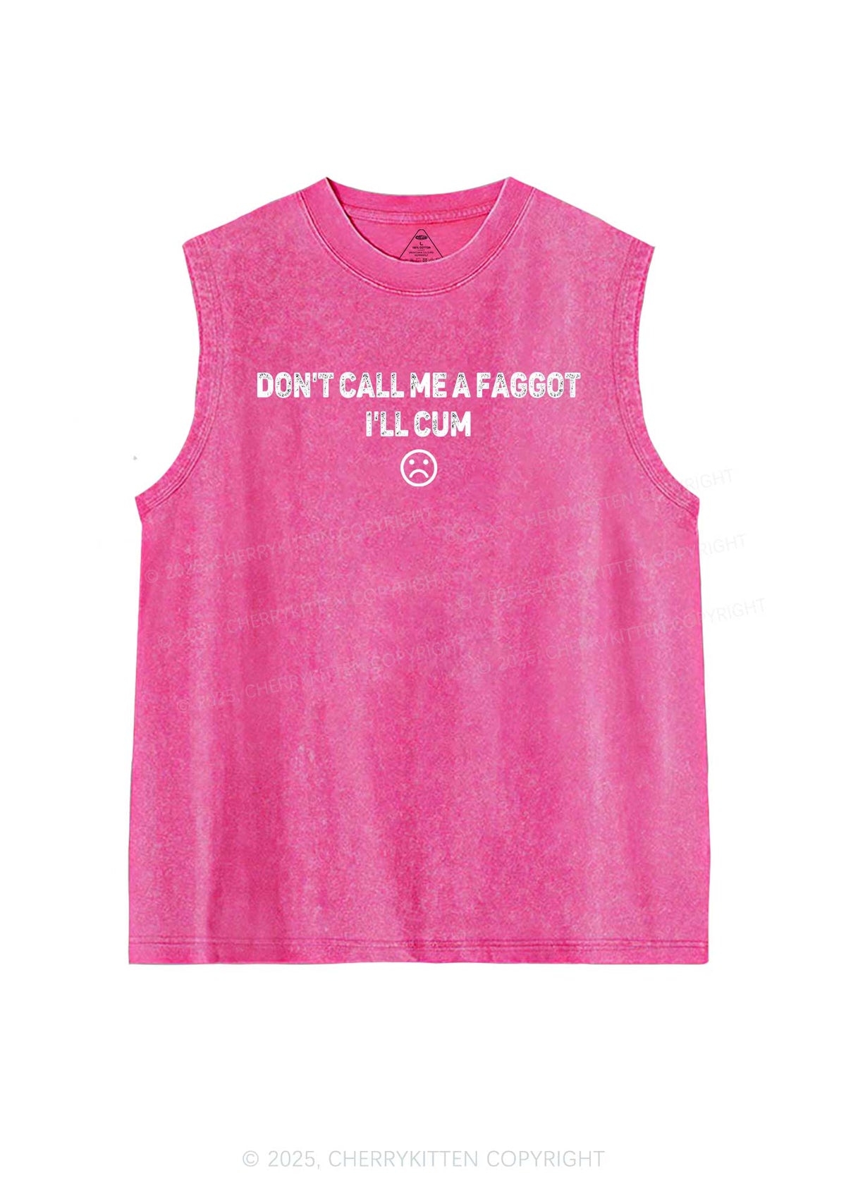 Dont Call Me Faggot Pride Y2K Washed Muscle Tank Cherrykitten