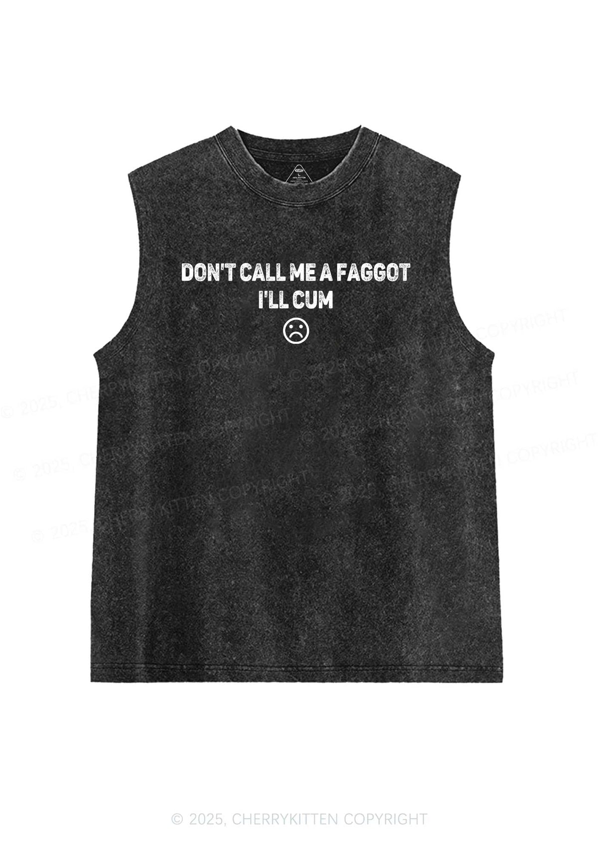 Dont Call Me Faggot Pride Y2K Washed Muscle Tank Cherrykitten