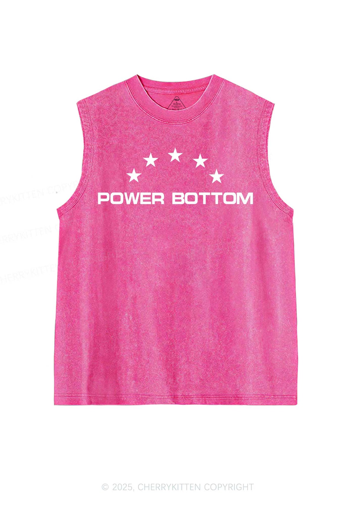 Power Bottom Pride Y2K Washed Muscle Tank Cherrykitten