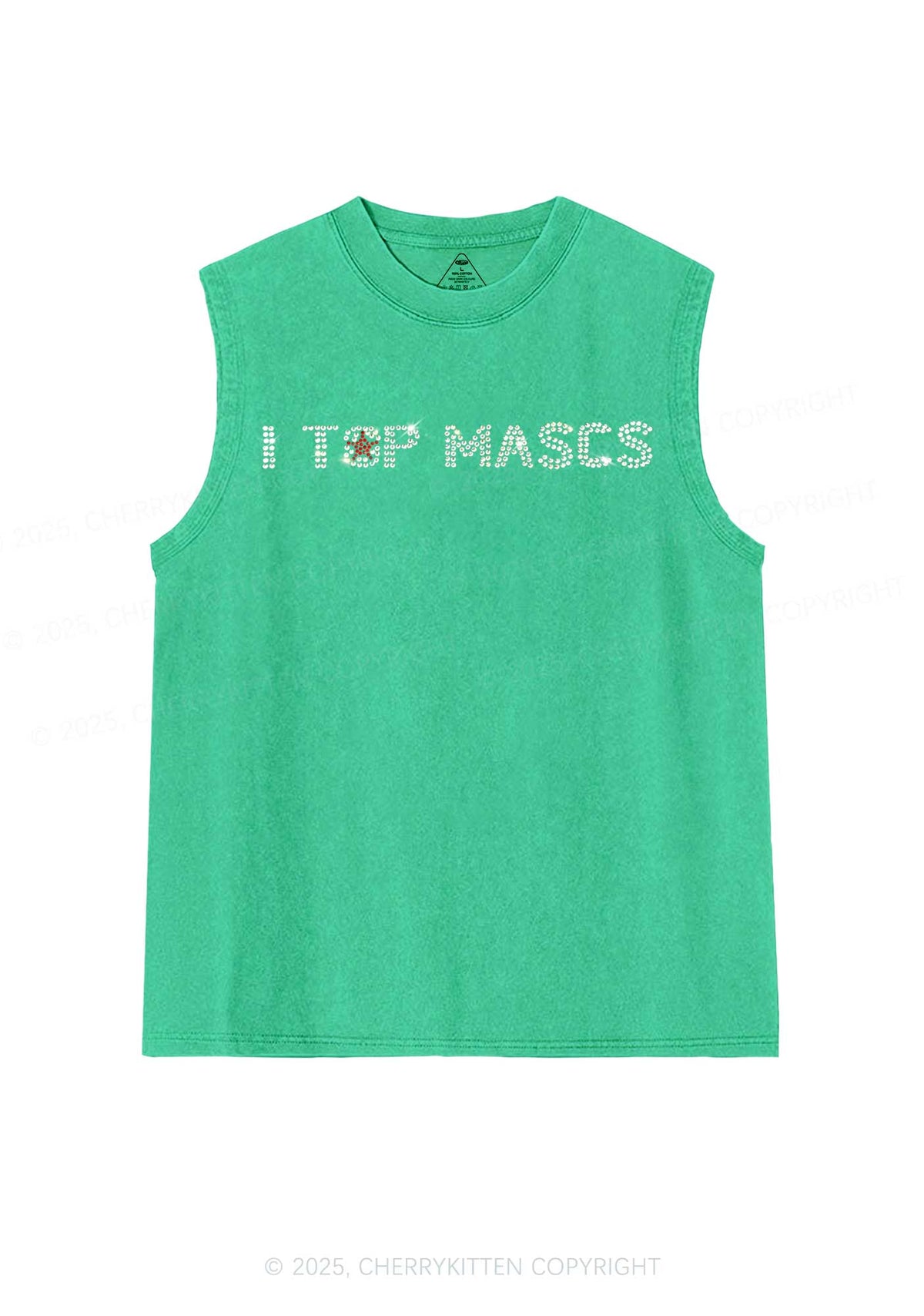 Rhinestone I Top Mascs Pride Y2K Washed Muscle Tank Cherrykitten