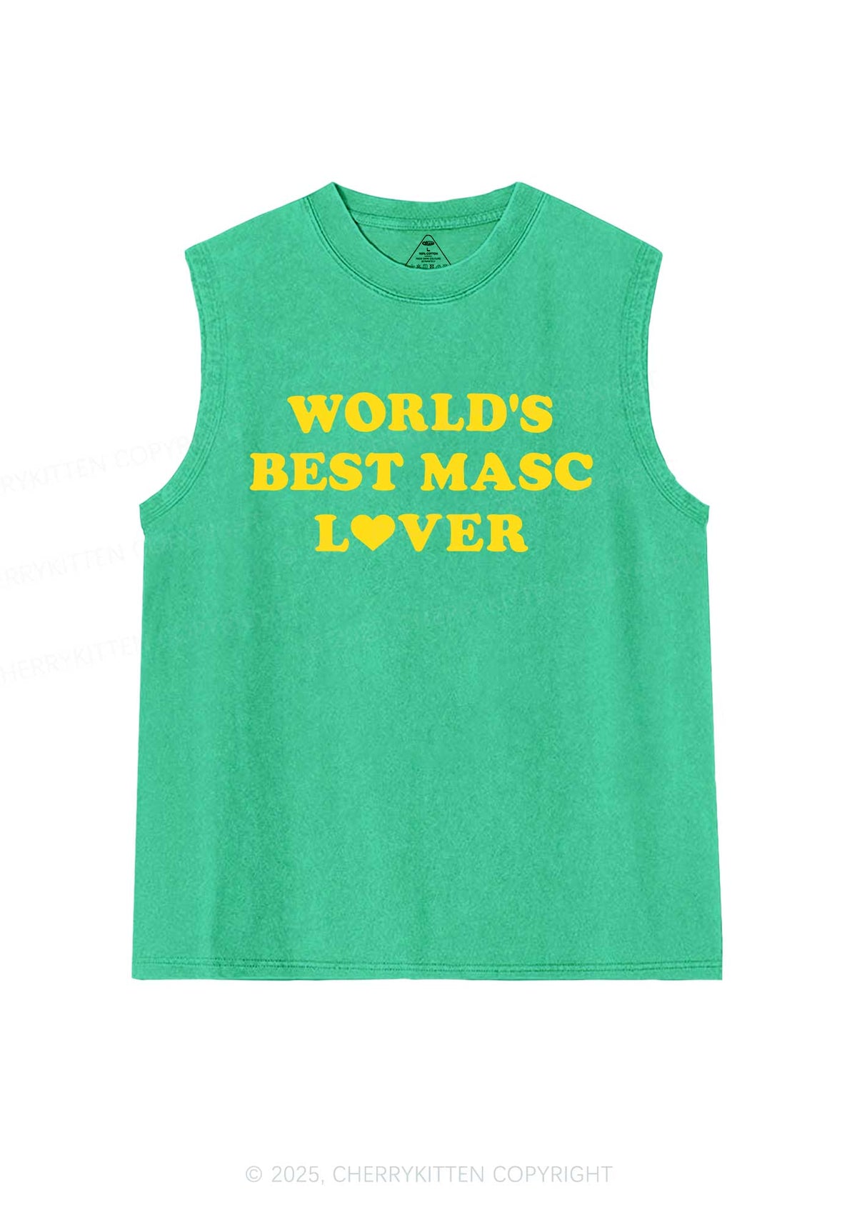 Worlds Best Masc Lover Pride Y2K Washed Muscle Tank Cherrykitten