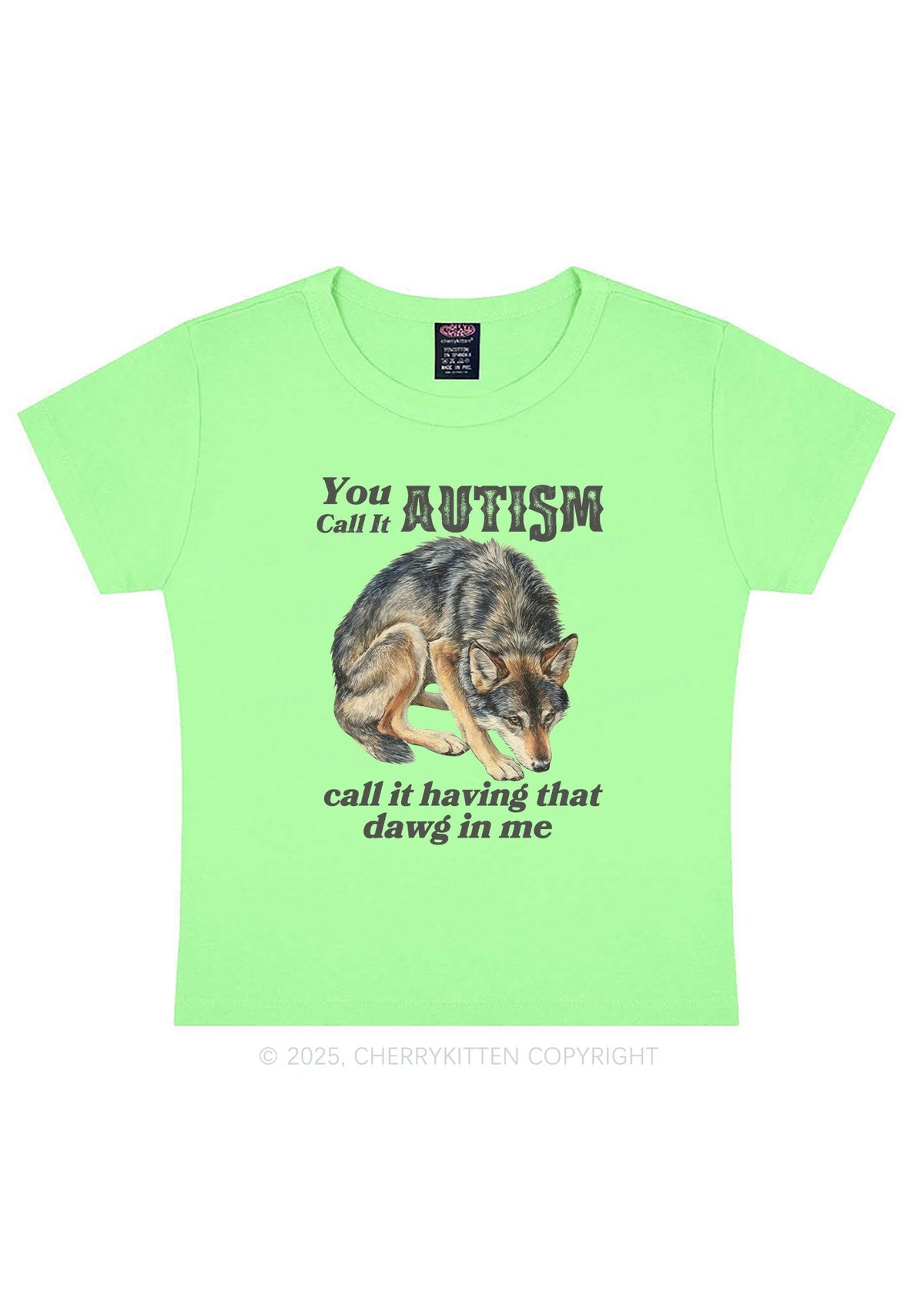 You Call It Autism Y2K Baby Tee Cherrykitten