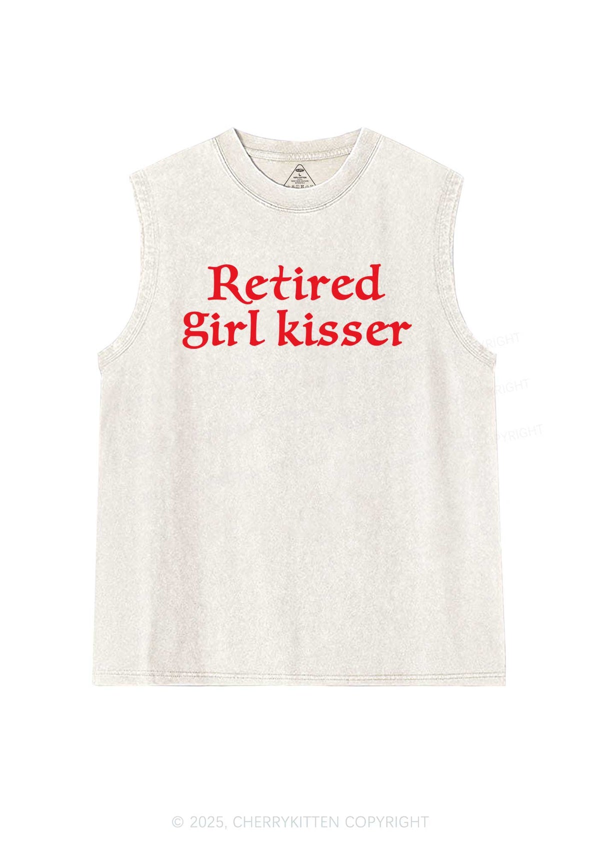 Retired Girl Kisser Pride Y2K Washed Muscle Tank Cherrykitten