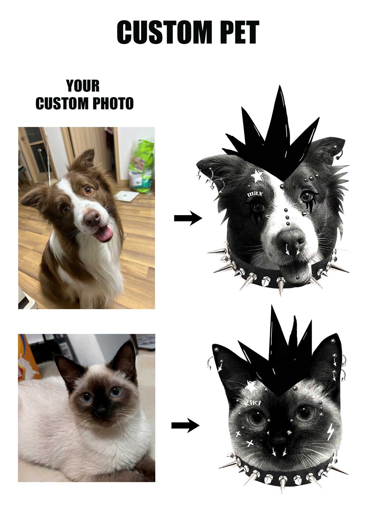 Custom Punk Pet Y2K Shirts Washed Tee Cherrykitten