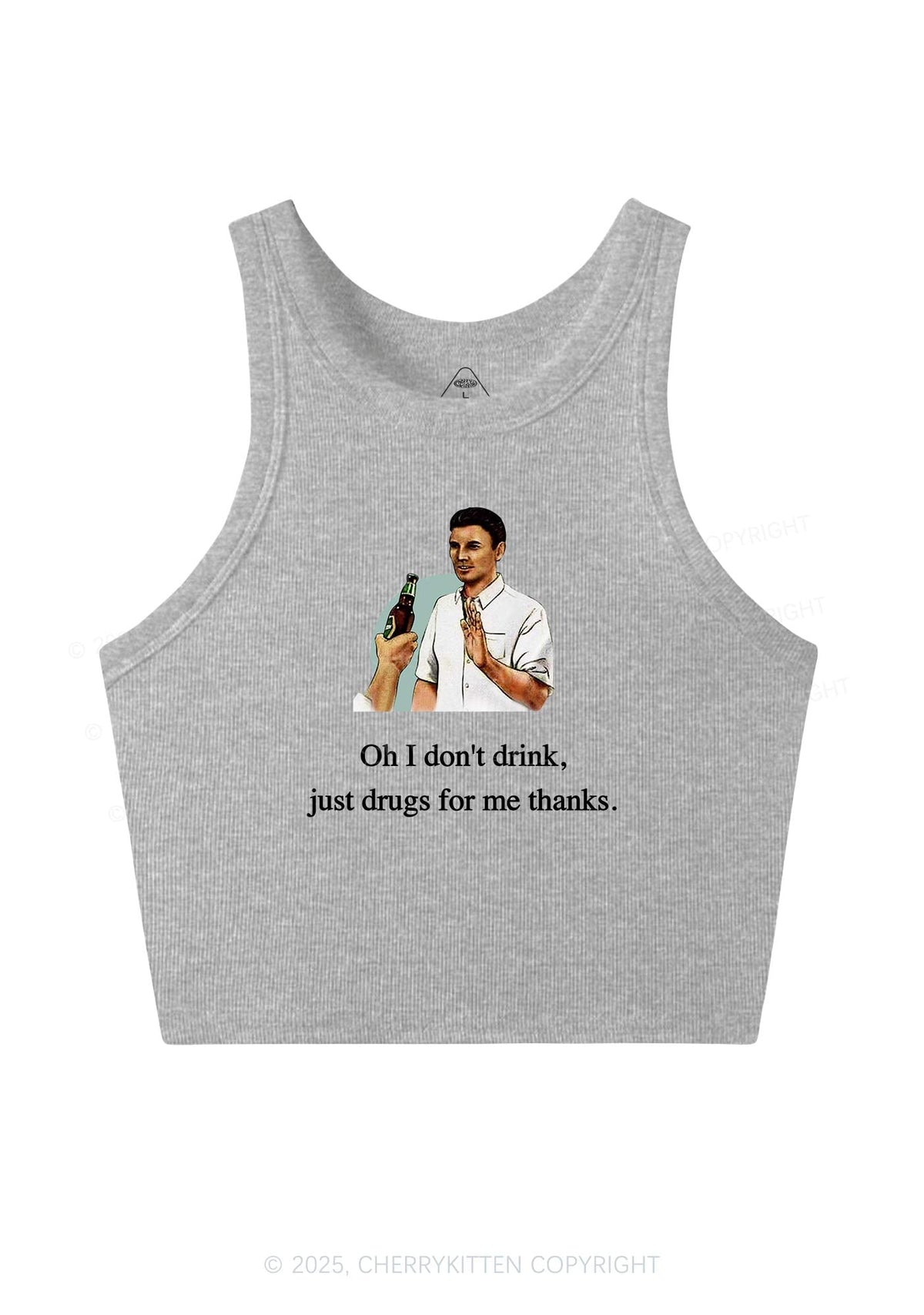 Oh I Dont Drink Y2K Crop Tank Top Cherrykitten