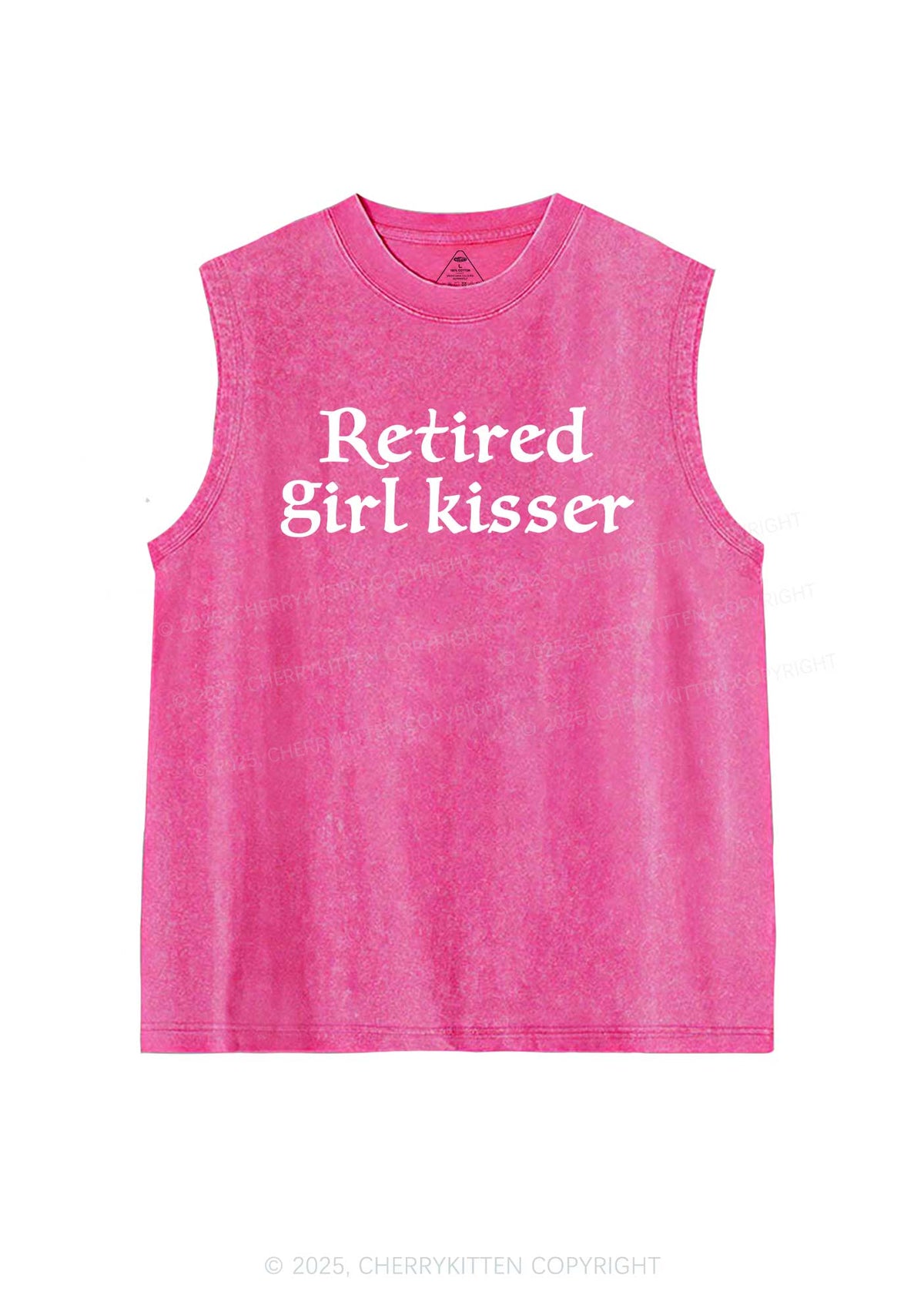 Retired Girl Kisser Pride Y2K Washed Muscle Tank Cherrykitten