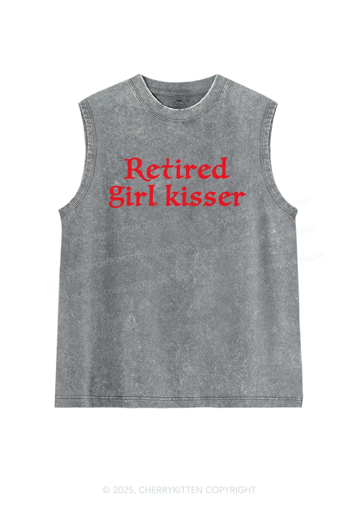 Retired Girl Kisser Pride Y2K Washed Muscle Tank Cherrykitten