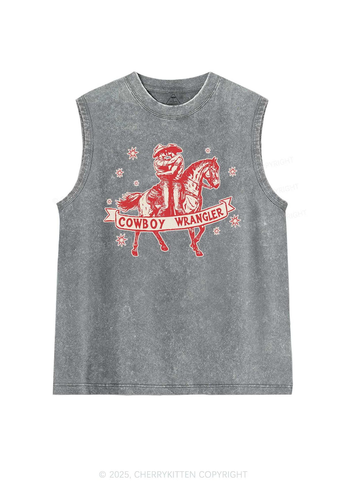 Cowboy Wrangler Pride Y2K Washed Muscle Tank Cherrykitten