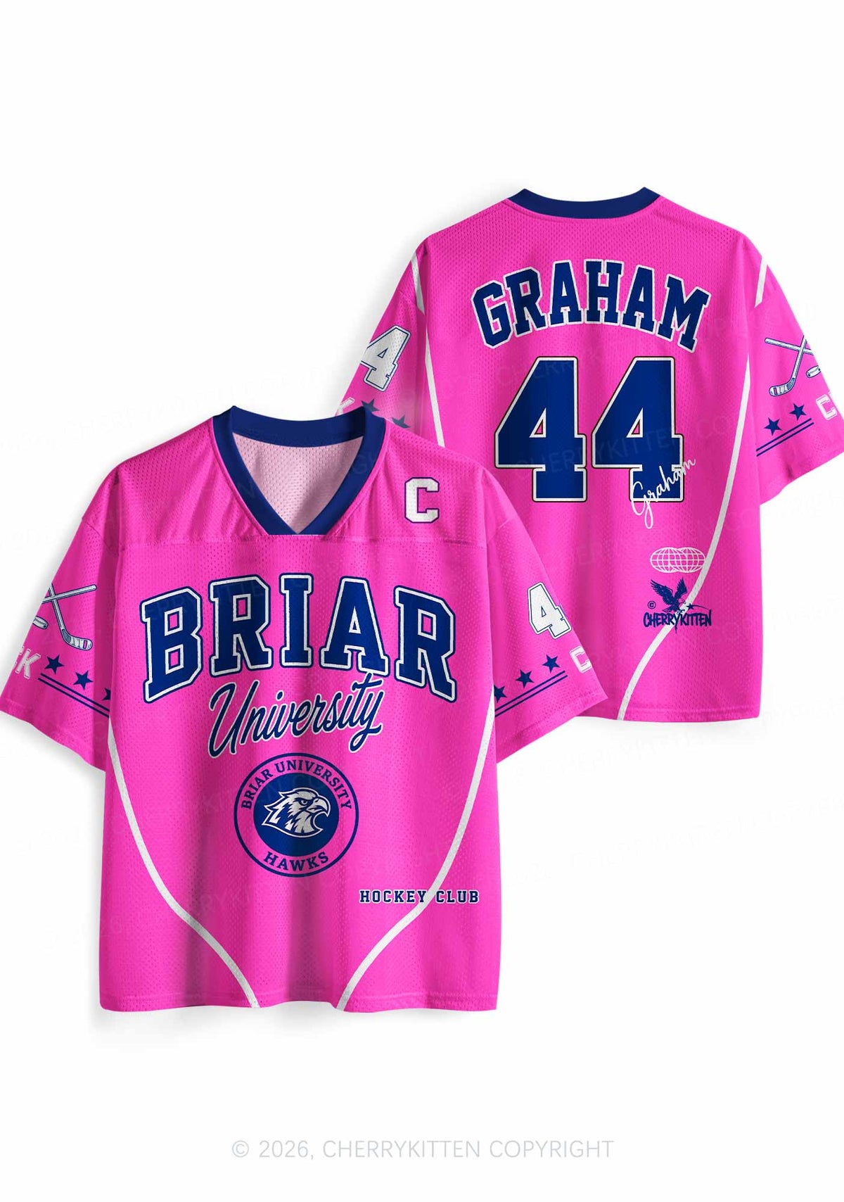 Pink Hockey Team GG Y2K Sport Jersey Shirts Cherrykitten