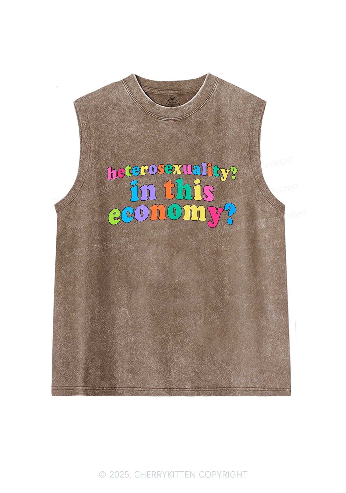 Heterosexuality In This Economy Pride Y2K Washed Muscle Tank Cherrykitten