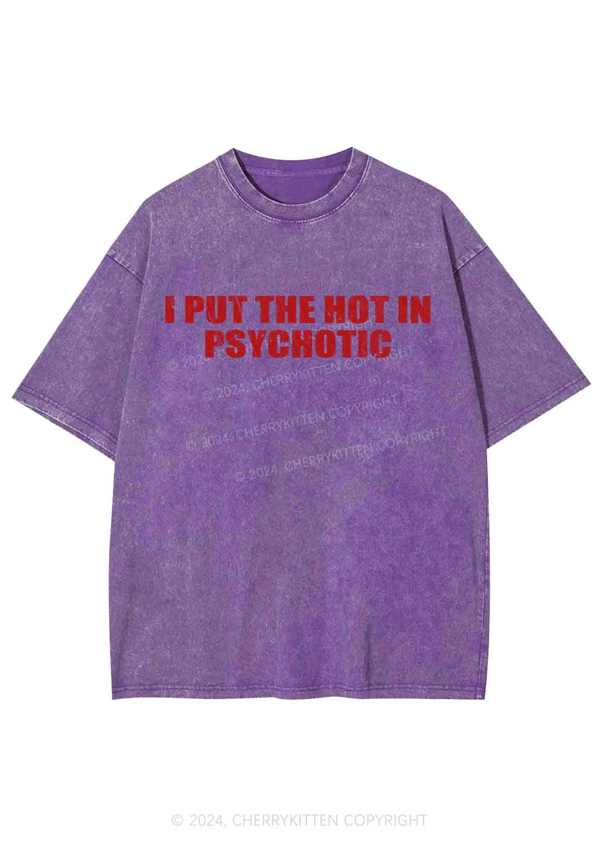 I Put The Hot In Psychotic Y2K Washed Tee Cherrykitten