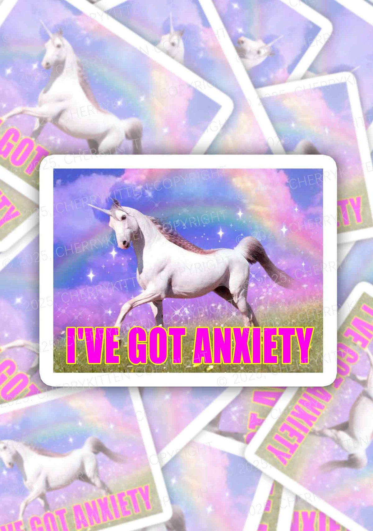 I've Got Anxiety 1Pc Y2K Sticker Cherrykitten