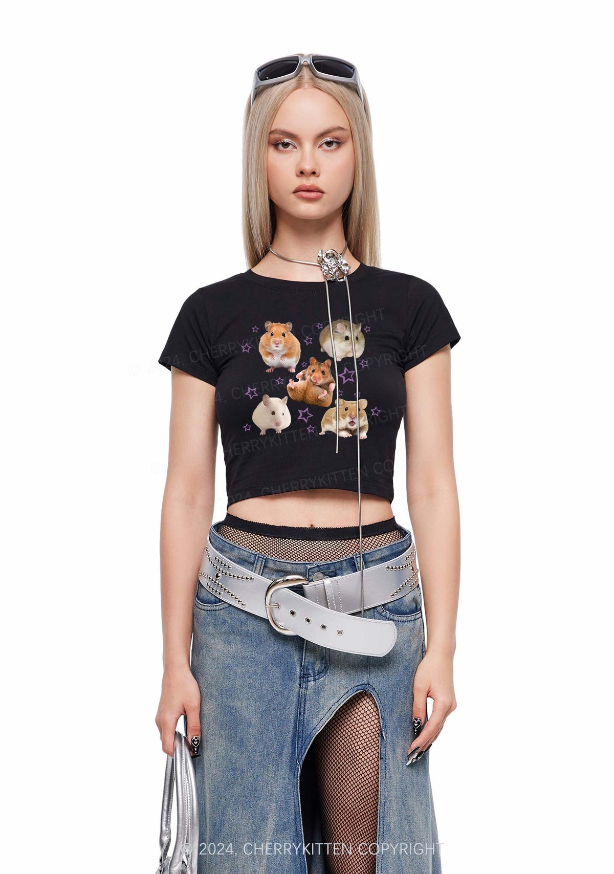 Cute Hamsters Y2K Baby Tee Cherrykitten