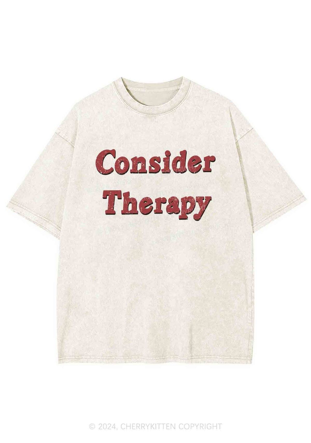 Consider Therapy Y2K Washed Tee Cherrykitten