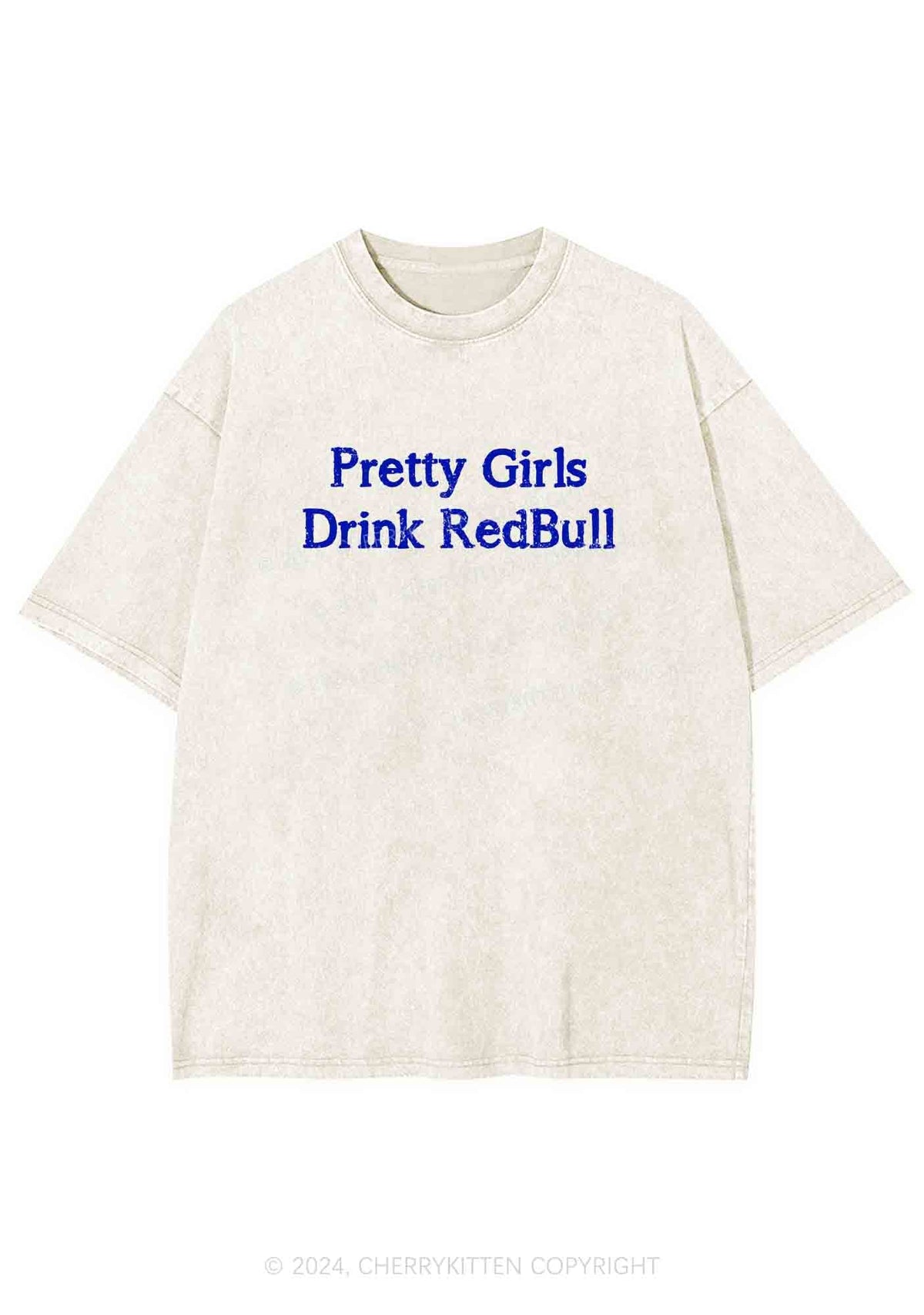 Pretty Girls Drink Red Y2K Washed Tee Cherrykitten