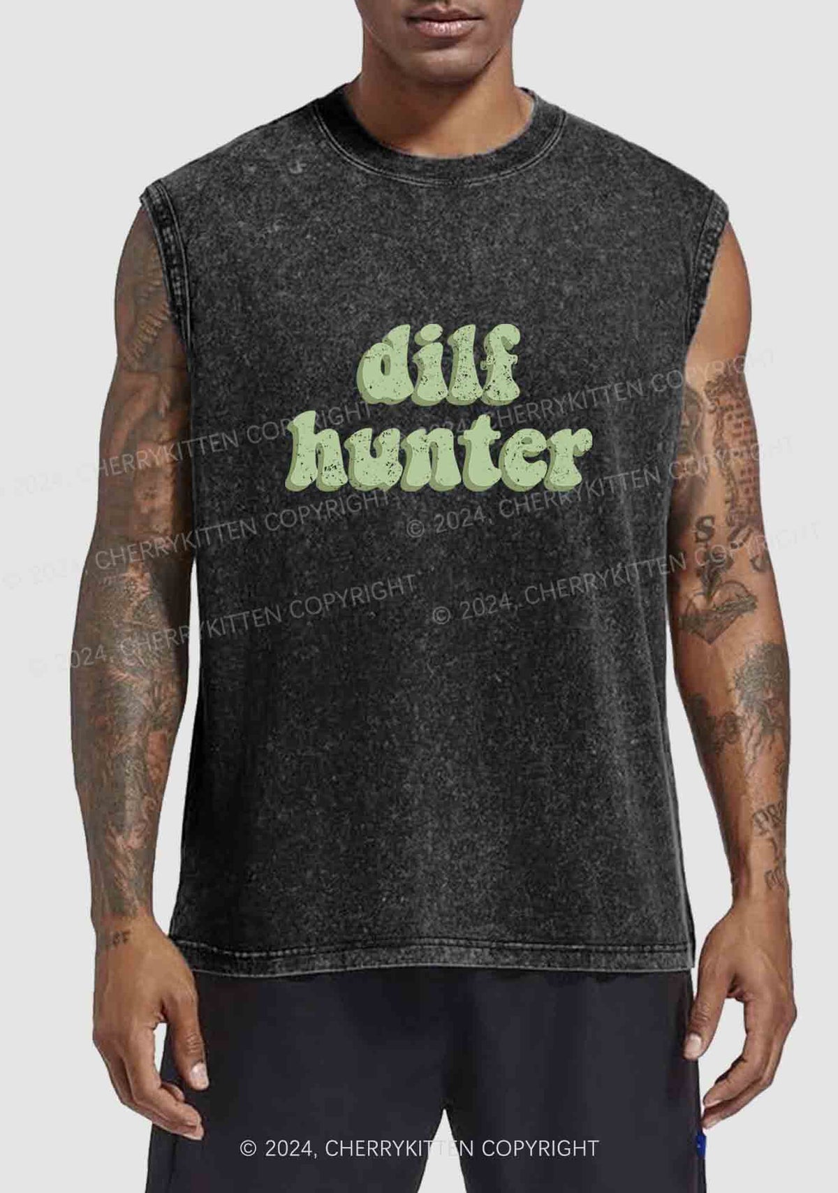 Green Hunter Y2K Washed Tank Cherrykitten