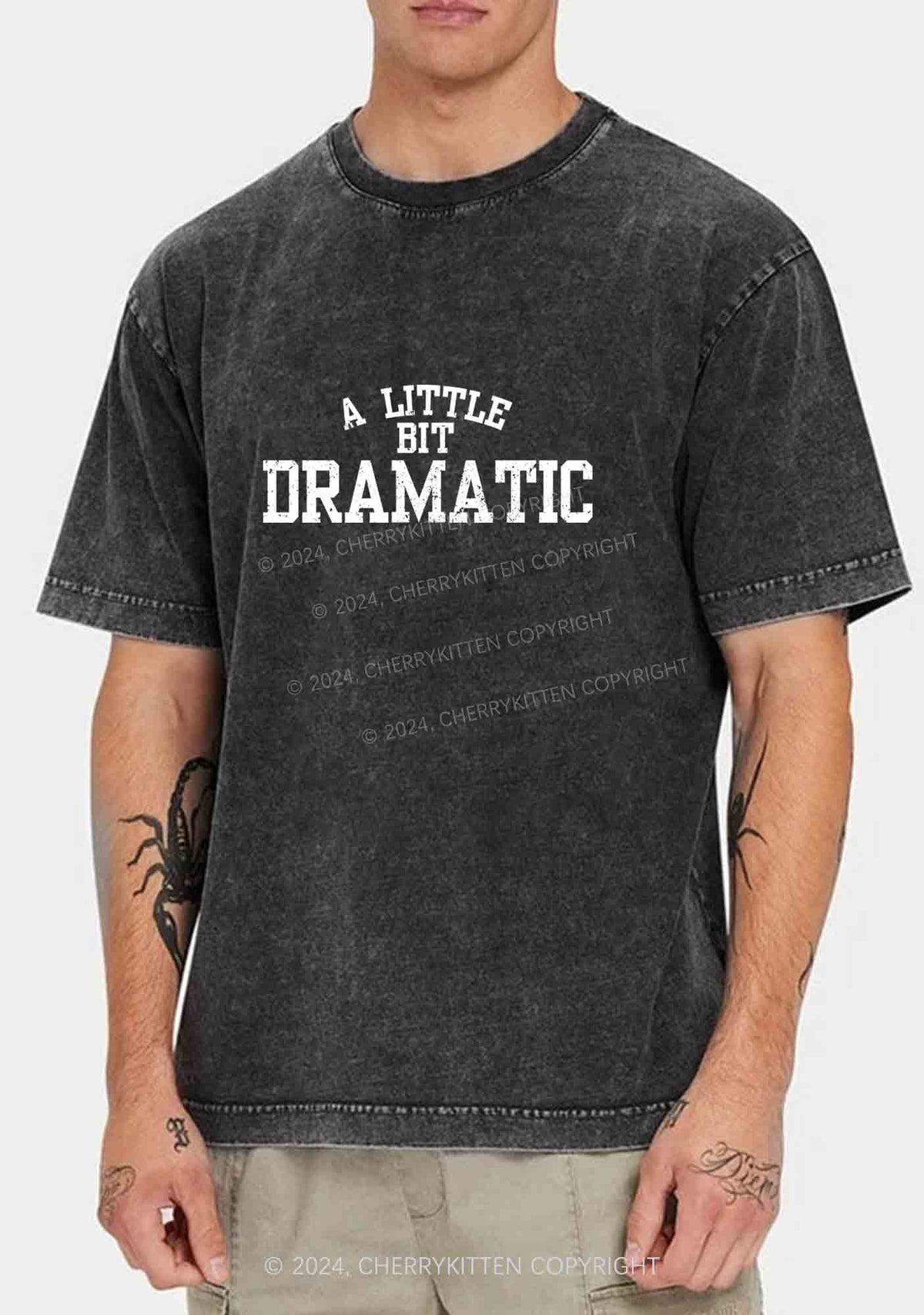 A Little Bit Dramatic Y2K Washed Tee Cherrykitten