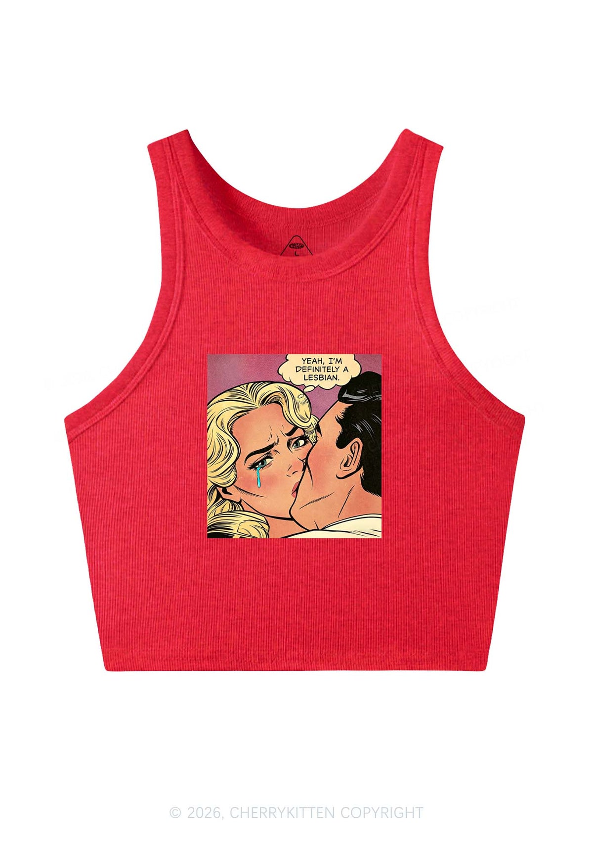 Im Definitely A Lesbian Pride Y2K Crop Tank Top Cherrykitten