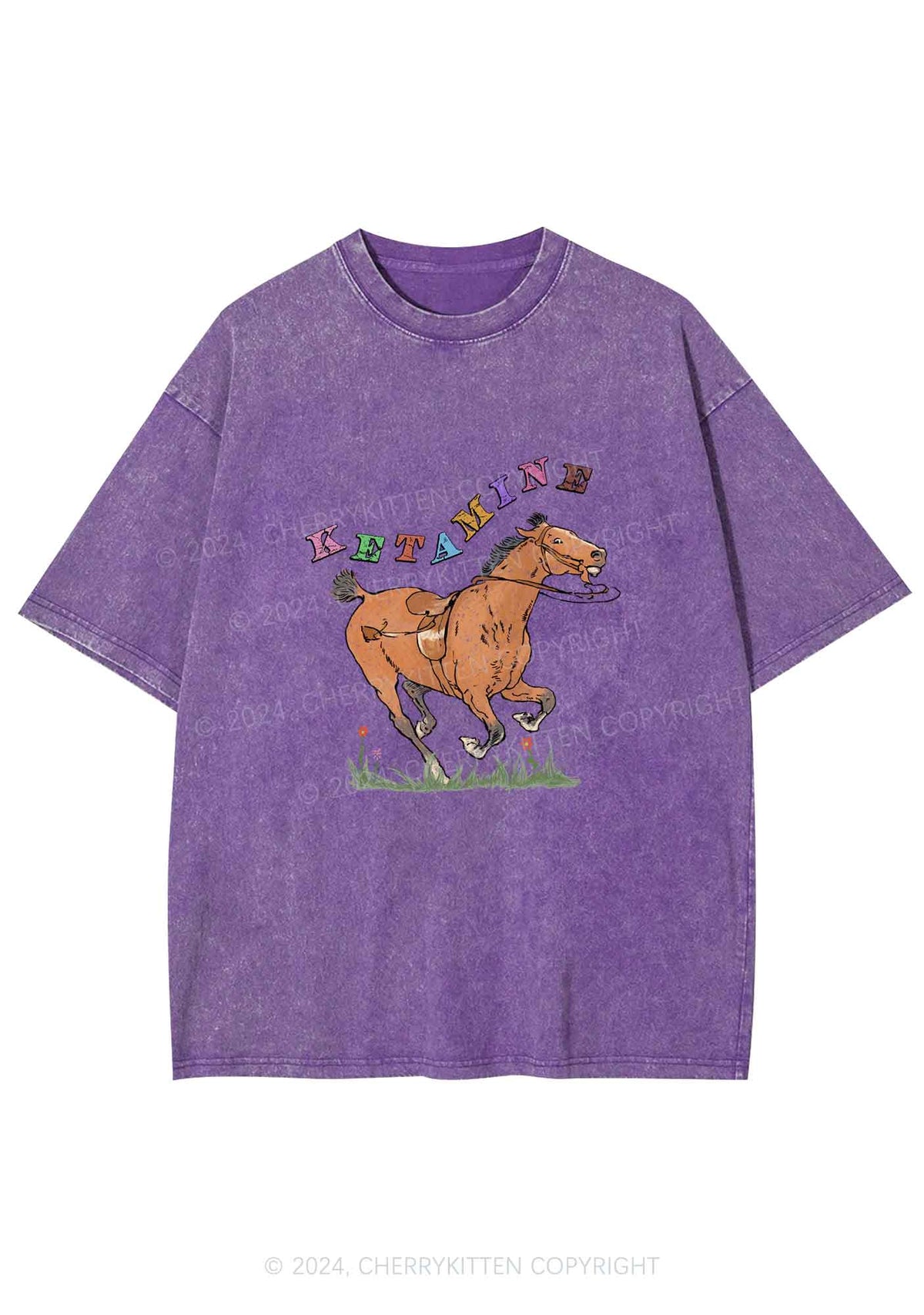 Orange Pony Y2K Washed Tee Cherrykitten