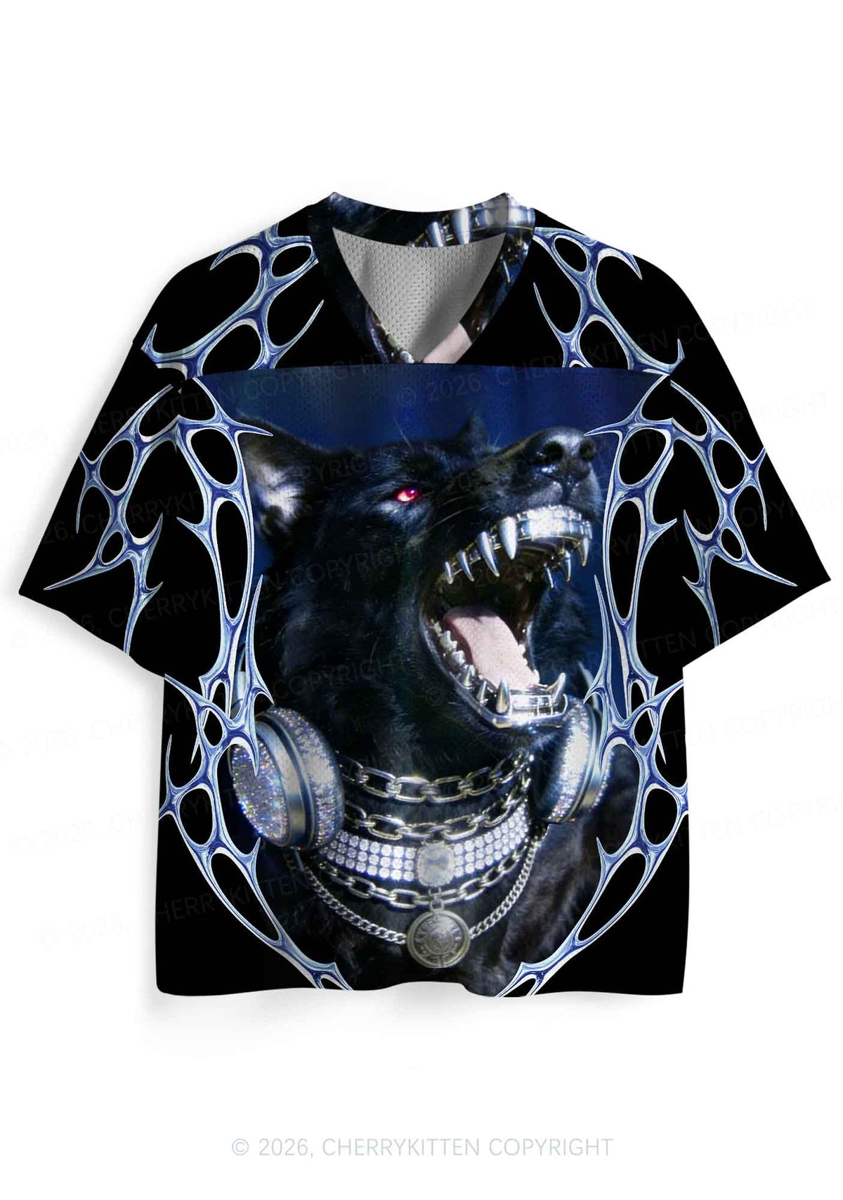 Black Wolf DJ Y2K Sport Jersey Shirts Cherrykitten