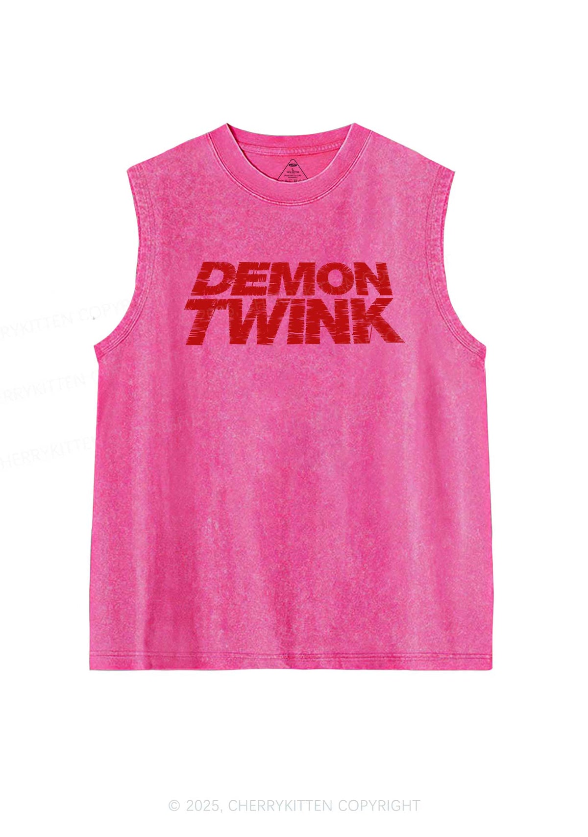 Demon Twink Pride Y2K Washed Muscle Tank Cherrykitten