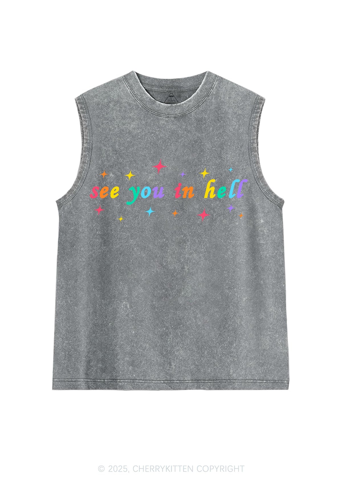 See You In Hell Pride Y2K Washed Muscle Tank Cherrykitten