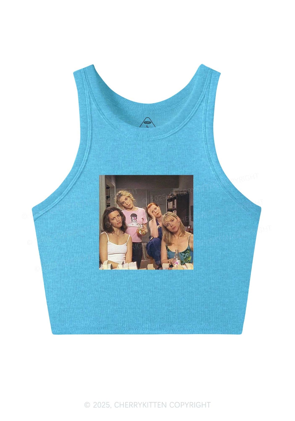 Girl Puzzled Y2K Crop Tank Top Cherrykitten