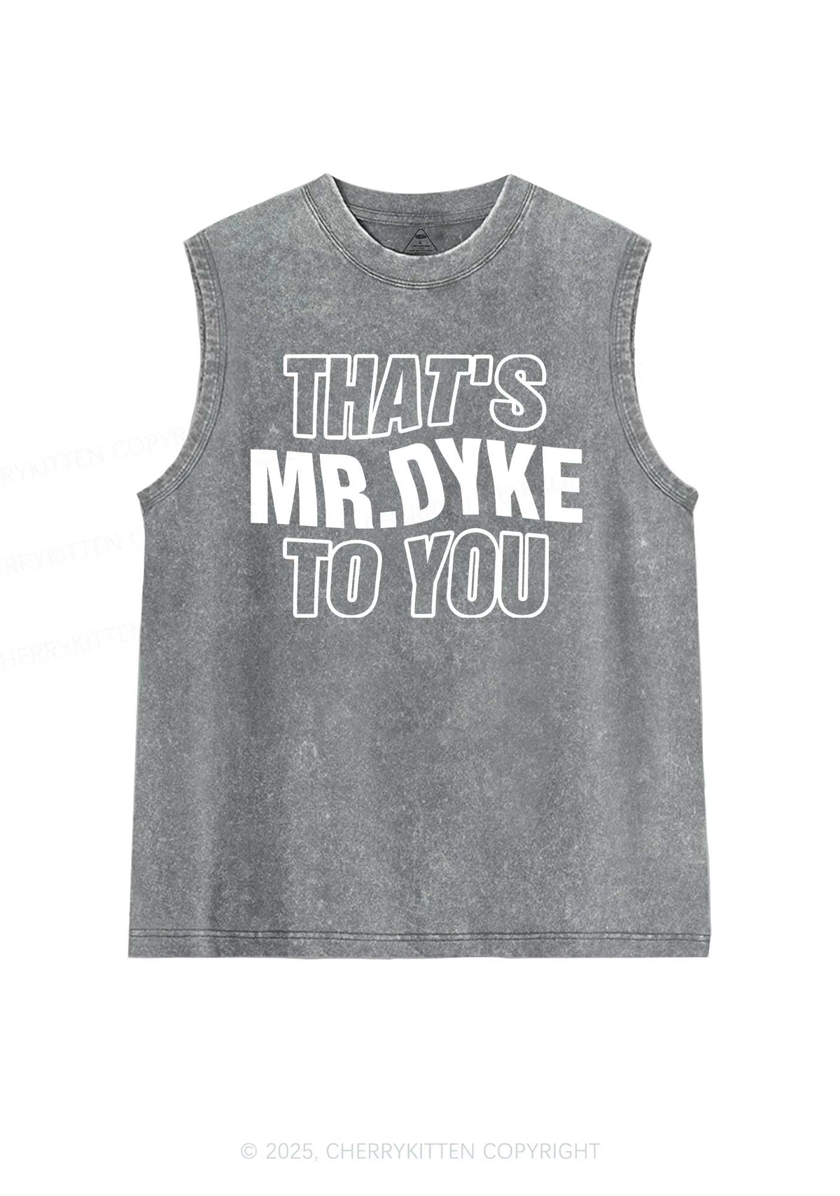 Thats Mr Dyke Pride Y2K Washed Muscle Tank Cherrykitten
