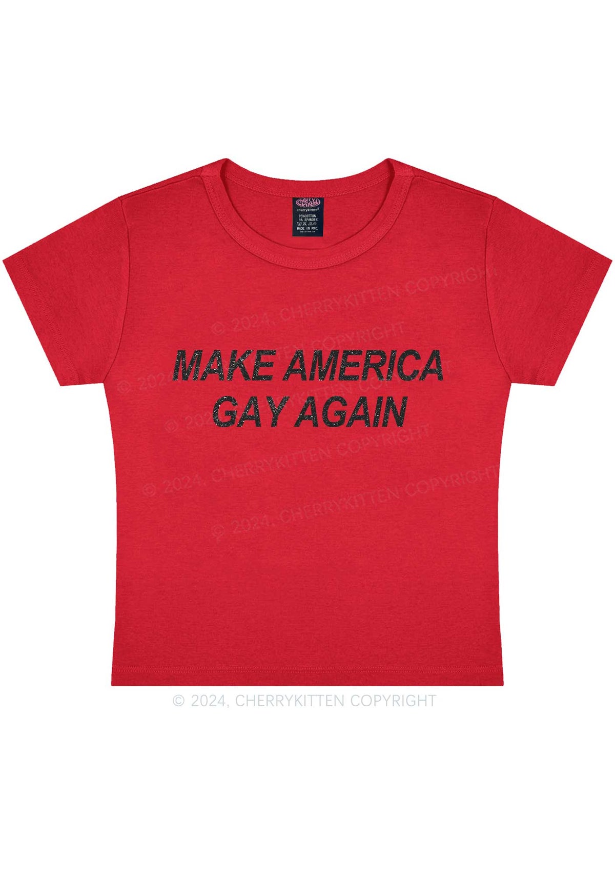 Make America Gay Again Y2K Baby Tee Cherrykitten