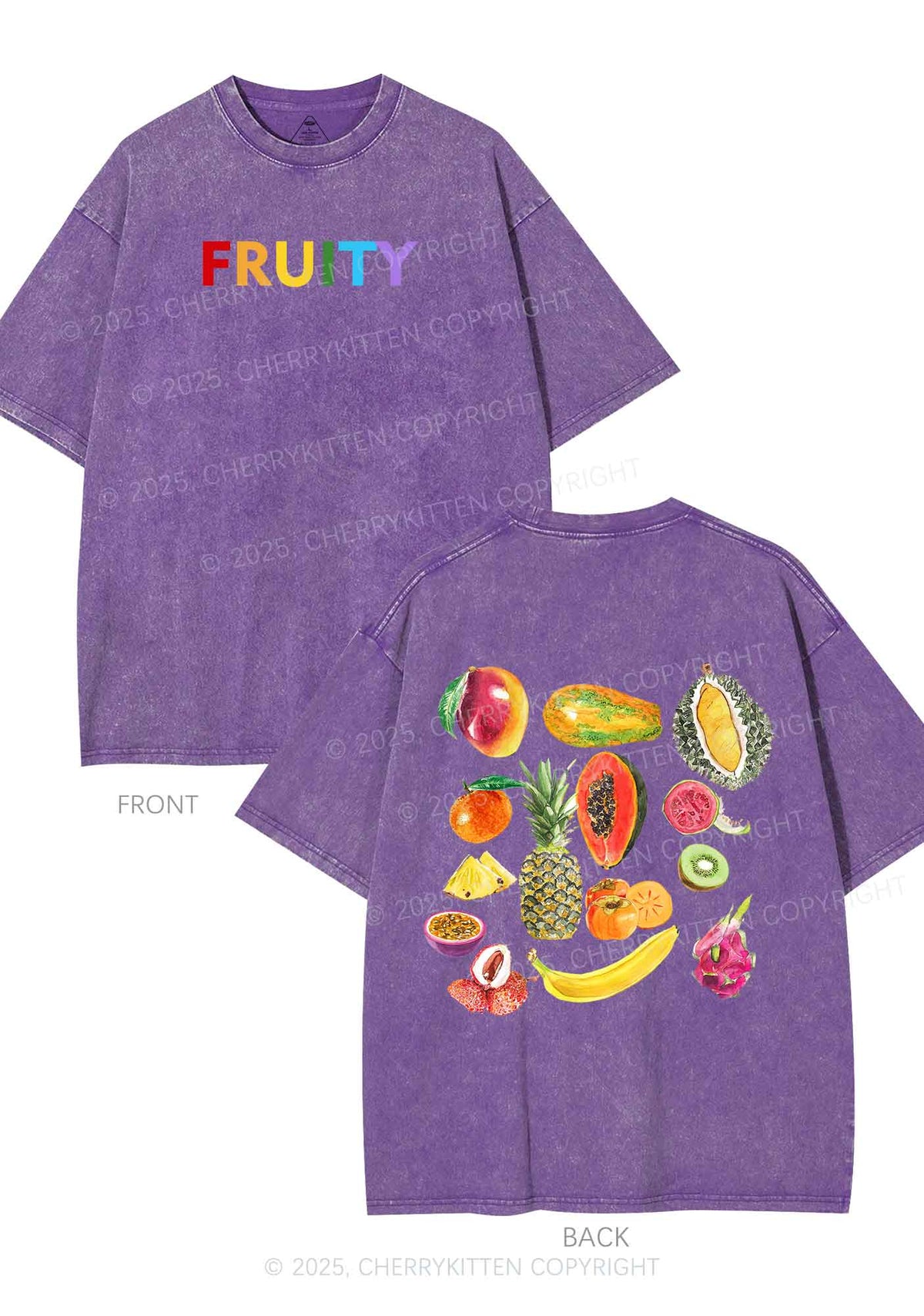 Fruity Two Sides Pride Y2K Shirts Washed Tee Cherrykitten