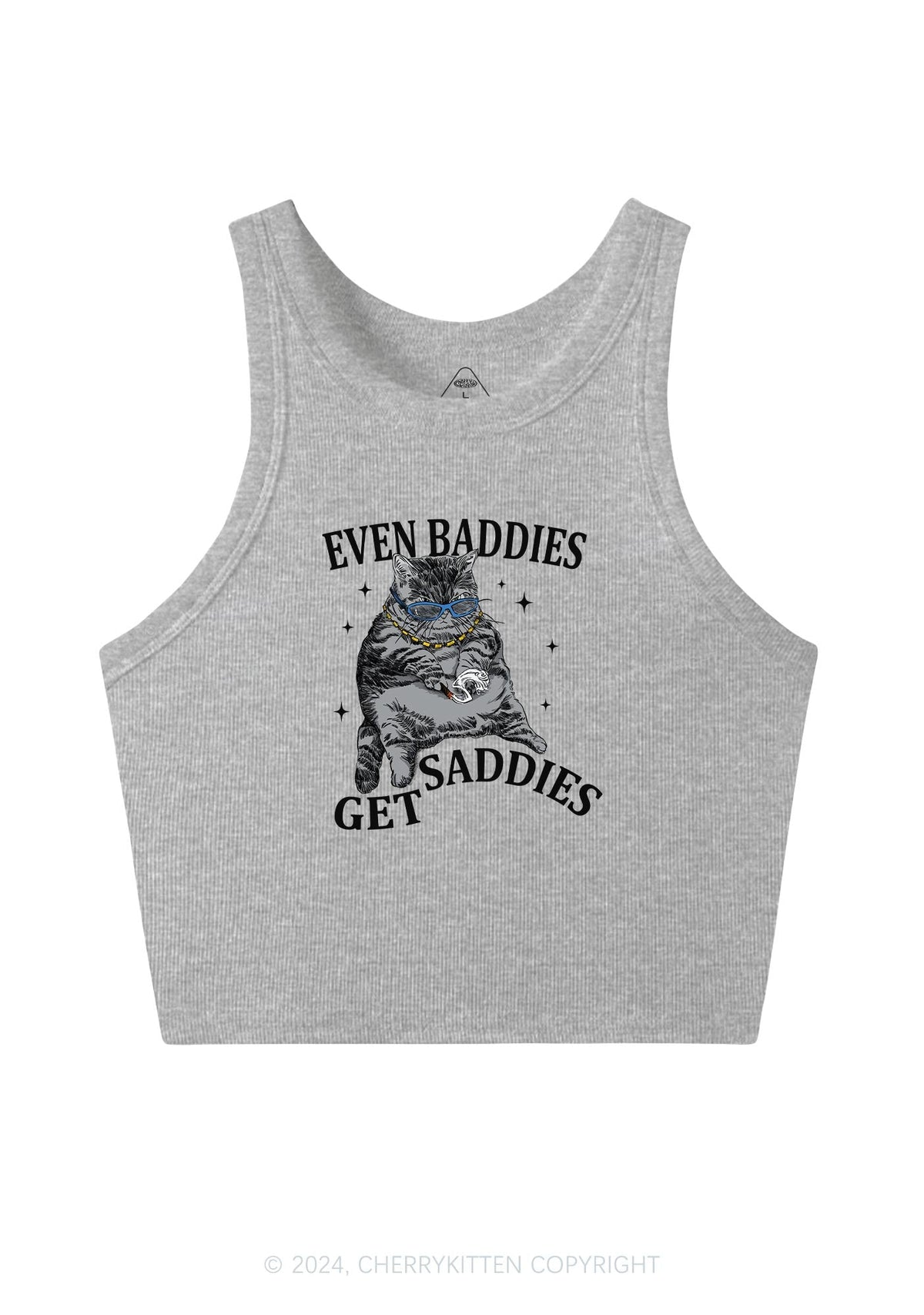 Even Baddies Get Saddies Y2K Crop Tank Top Cherrykitten