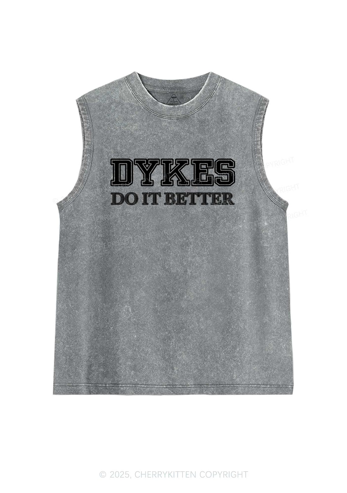 Dykes Do It Better Pride Y2K Washed Muscle Tank Cherrykitten