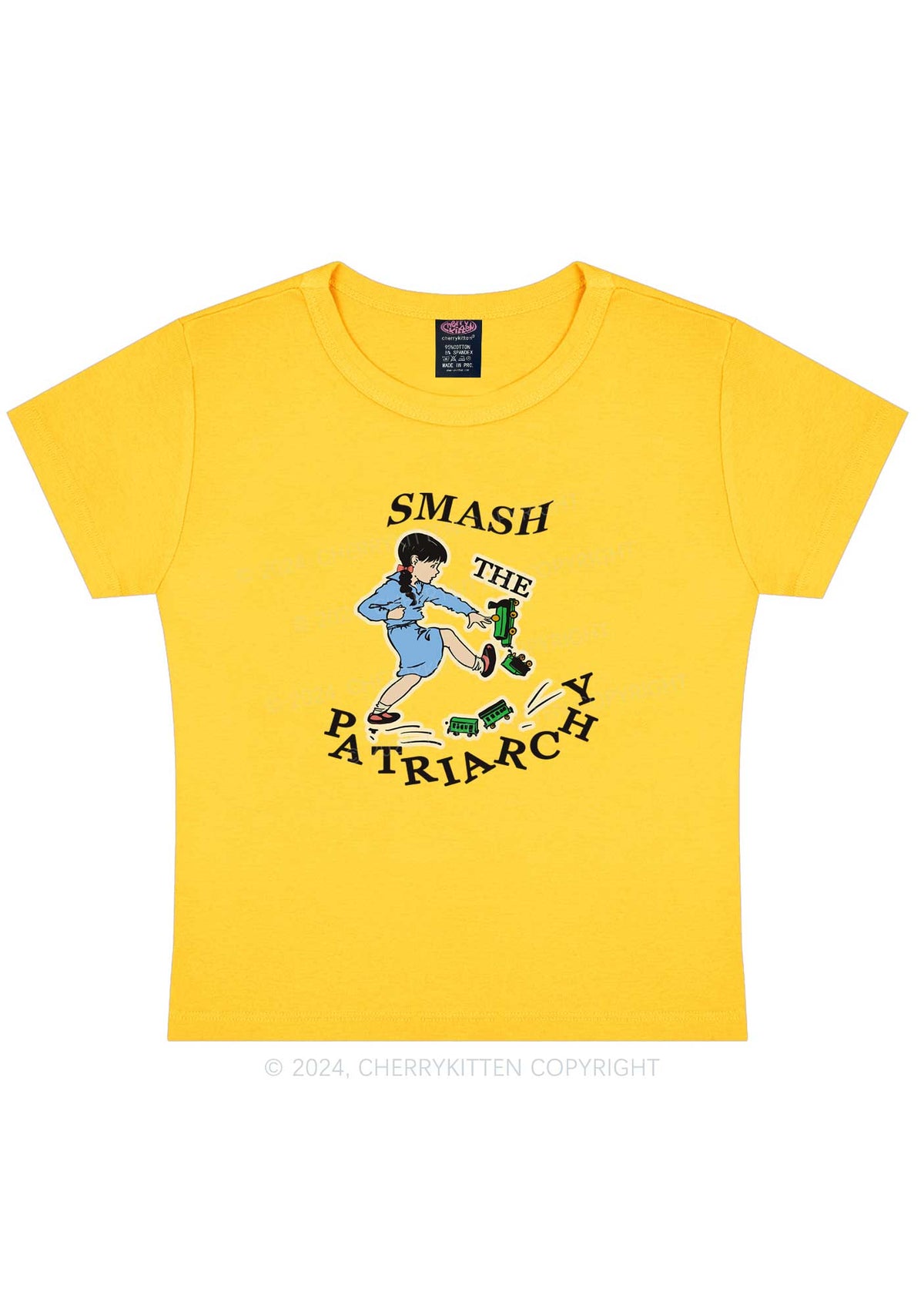 Smash The Patriarchy Y2K Baby Tee Cherrykitten
