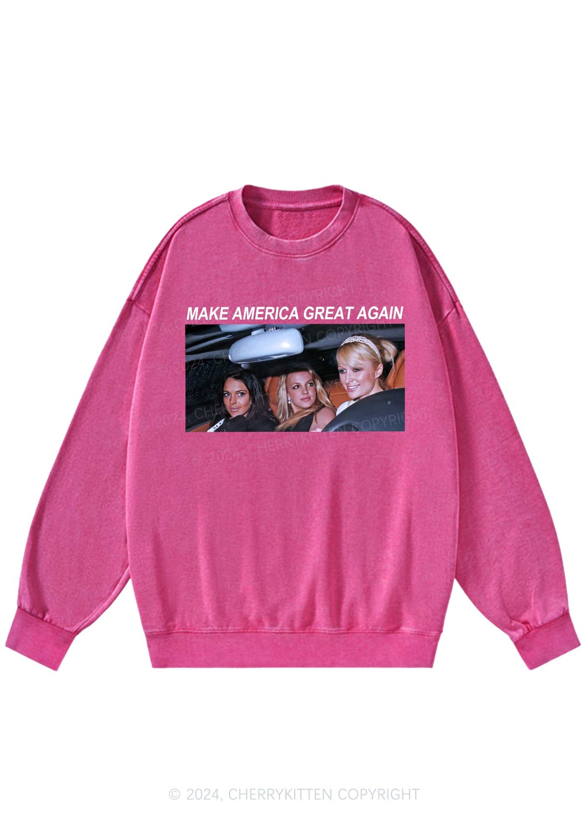 Make America Great Y2K Washed Sweatshirts Cherrykitten