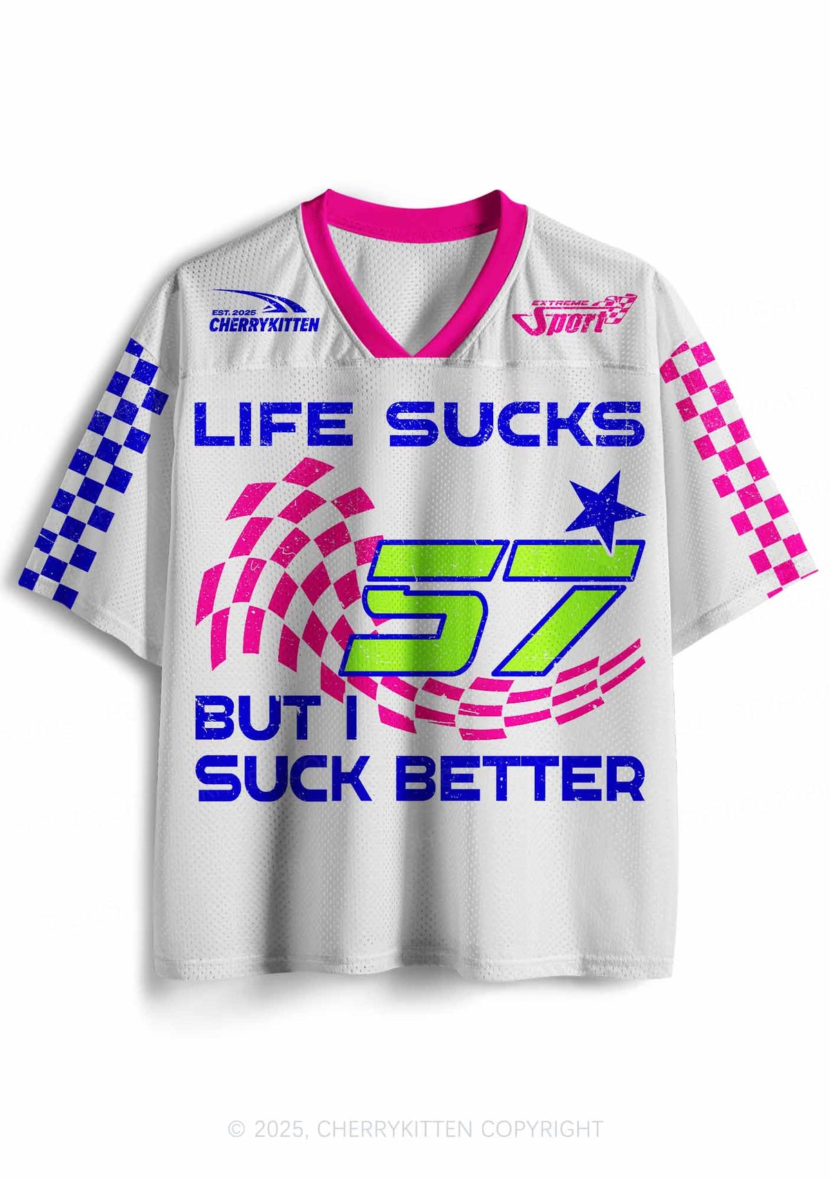 Custom Life Sucks Y2K Sport Jersey Shirts Cherrykitten