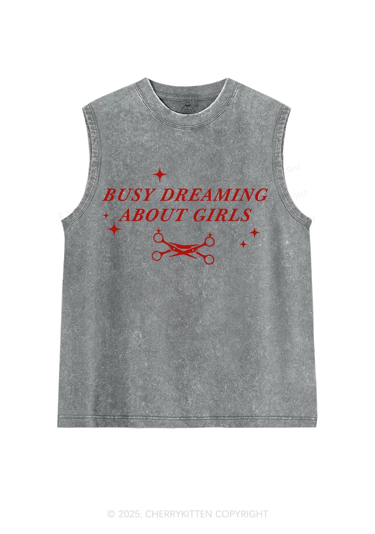 Busy Dreaming About Girls Pride Y2K Washed Muscle Tank Cherrykitten