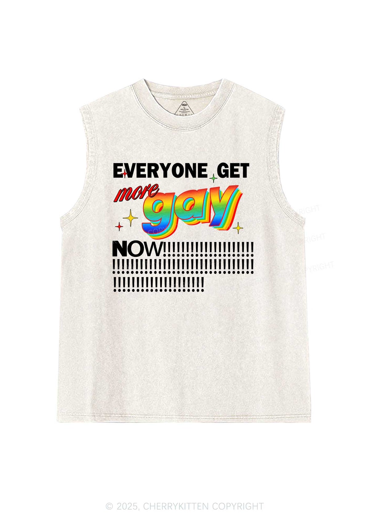 Get More Gay Pride Y2K Washed Muscle Tank Cherrykitten