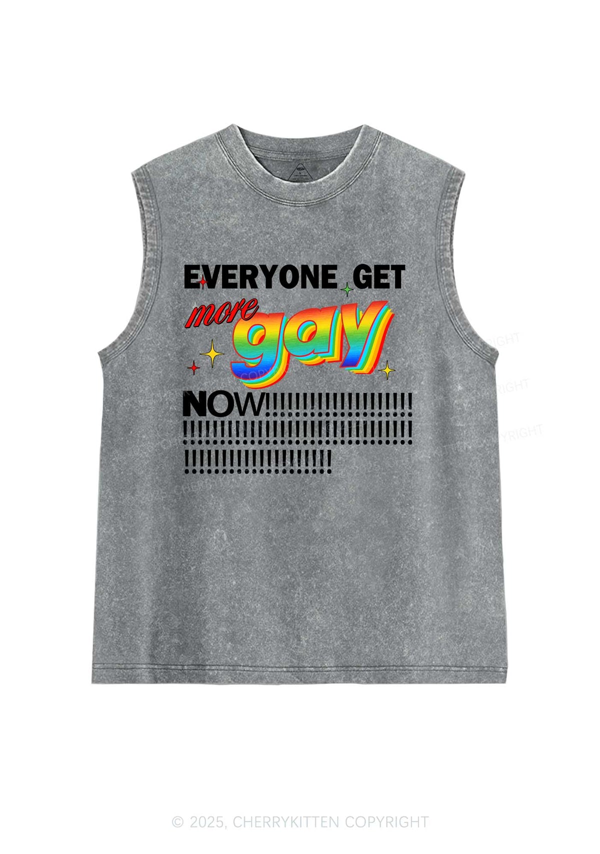 Get More Gay Pride Y2K Washed Muscle Tank Cherrykitten