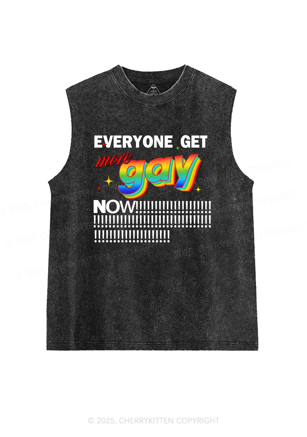 Get More Gay Pride Y2K Washed Muscle Tank Cherrykitten