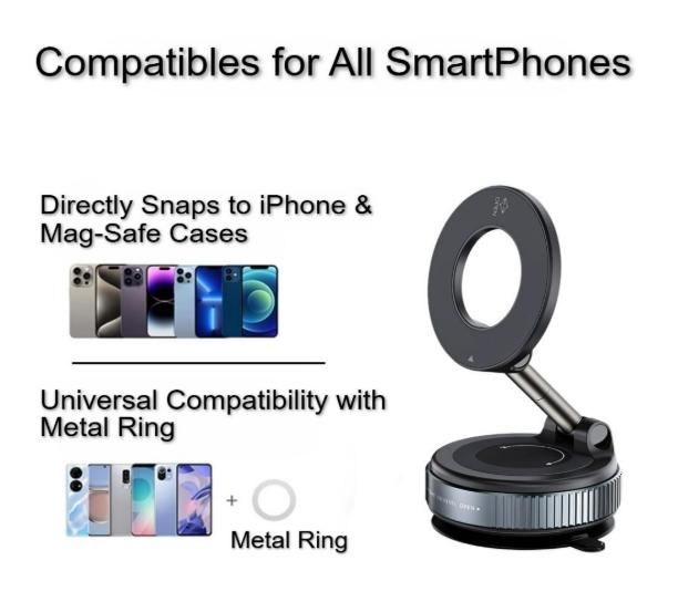 📱 DigiMall Portable Vacuum Suction Phone Holder – 360° Swivel Magnetic Base ⭐⭐⭐⭐