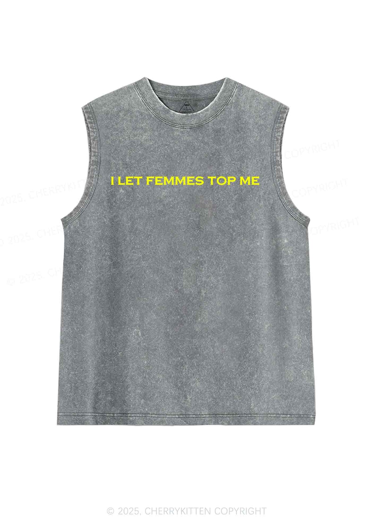 I Let Femmes Top Me Y2K Washed Tank Cherrykitten