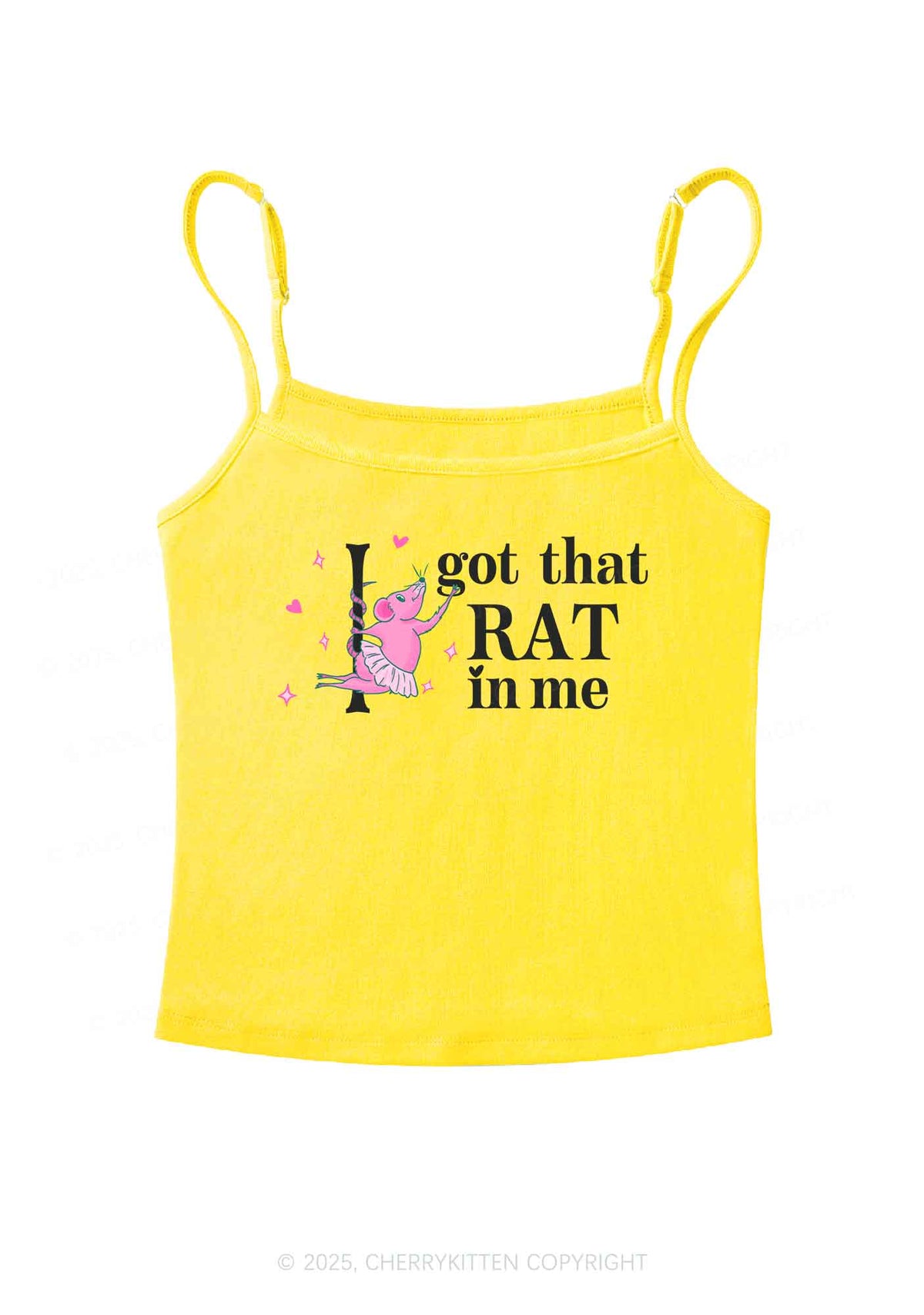 Got Rat In Me Y2K Spaghetti Strap Cami Cherrykitten