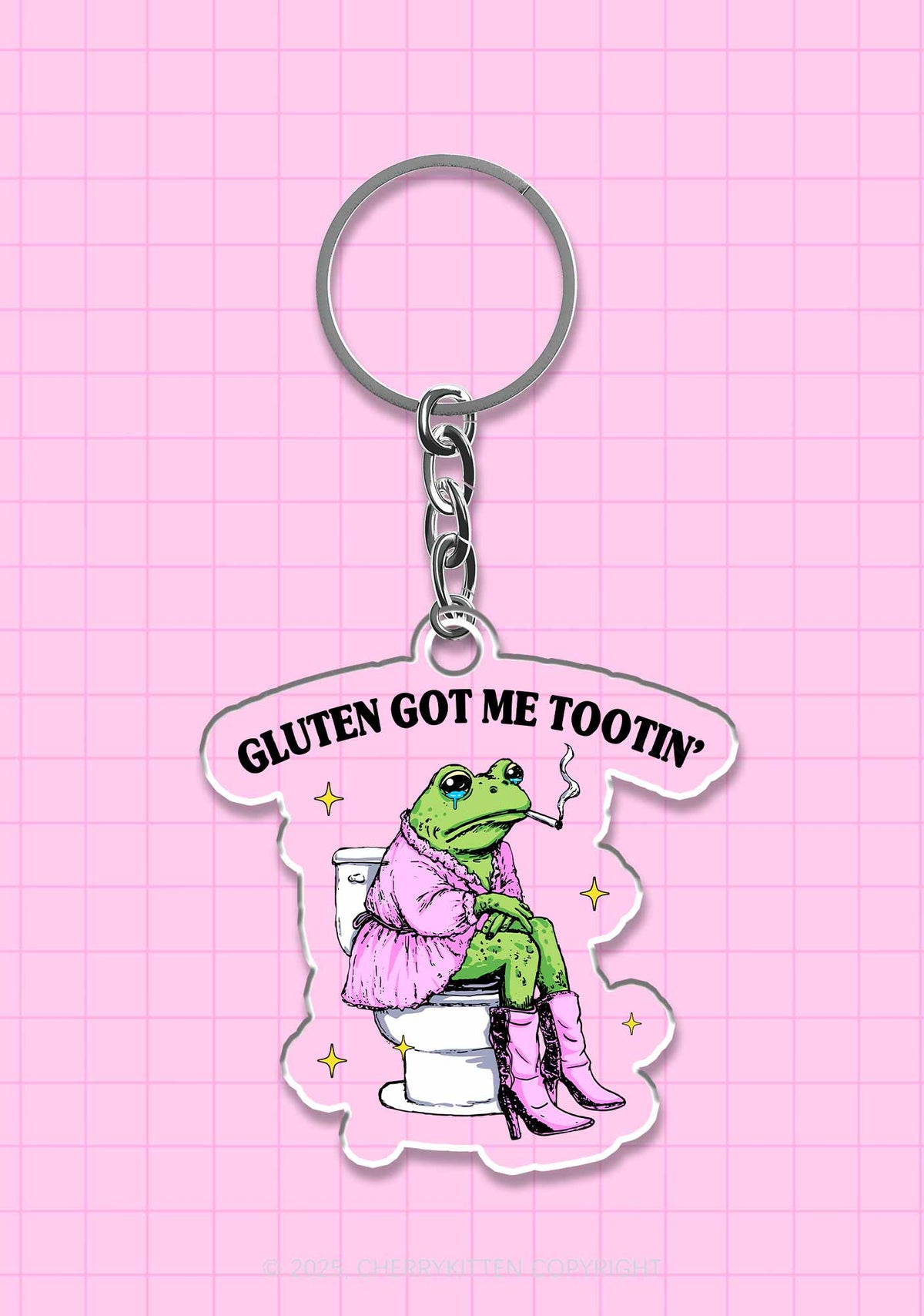 Gluten Got Me Tootin 1Pc Y2K Keychain Cherrykitten