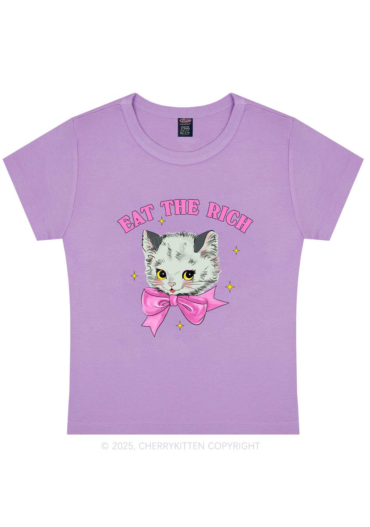 Eat Rich Cat Y2K Baby Tee Cherrykitten