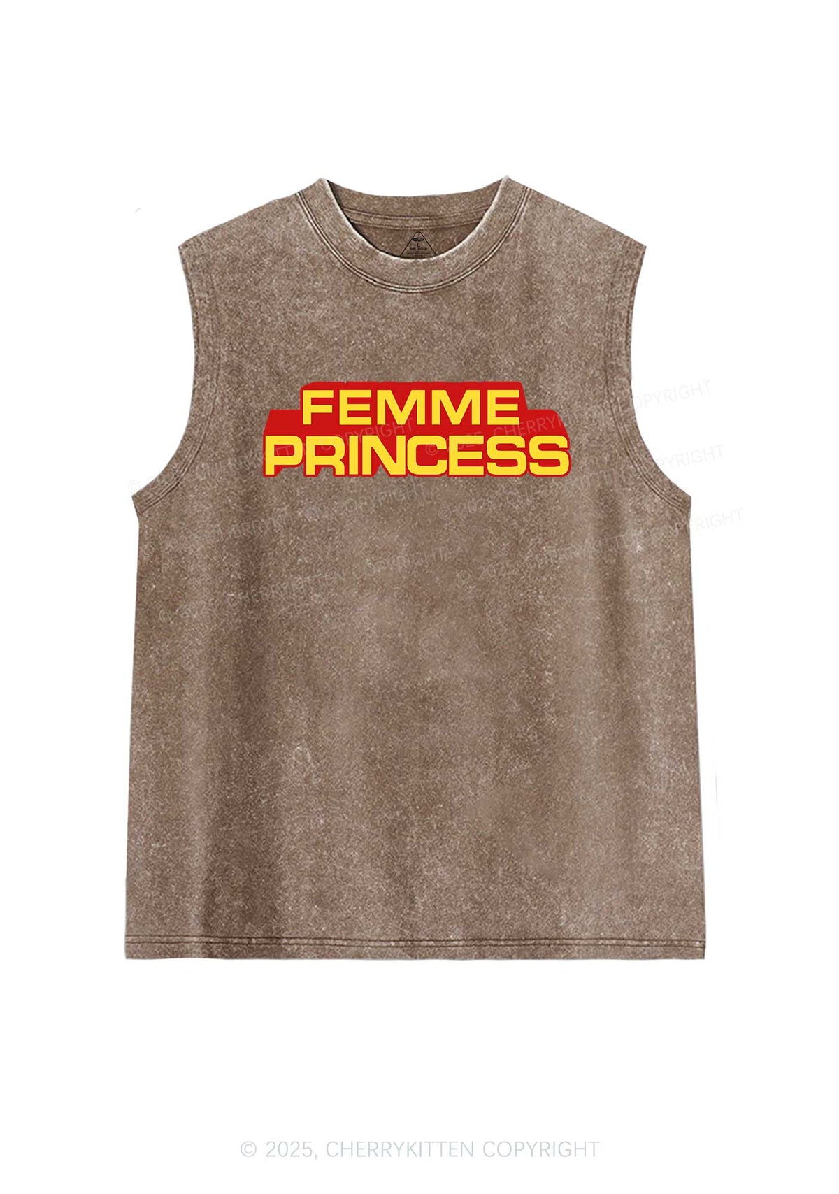 Femme Princess Pride Y2K Washed Muscle Tank Cherrykitten