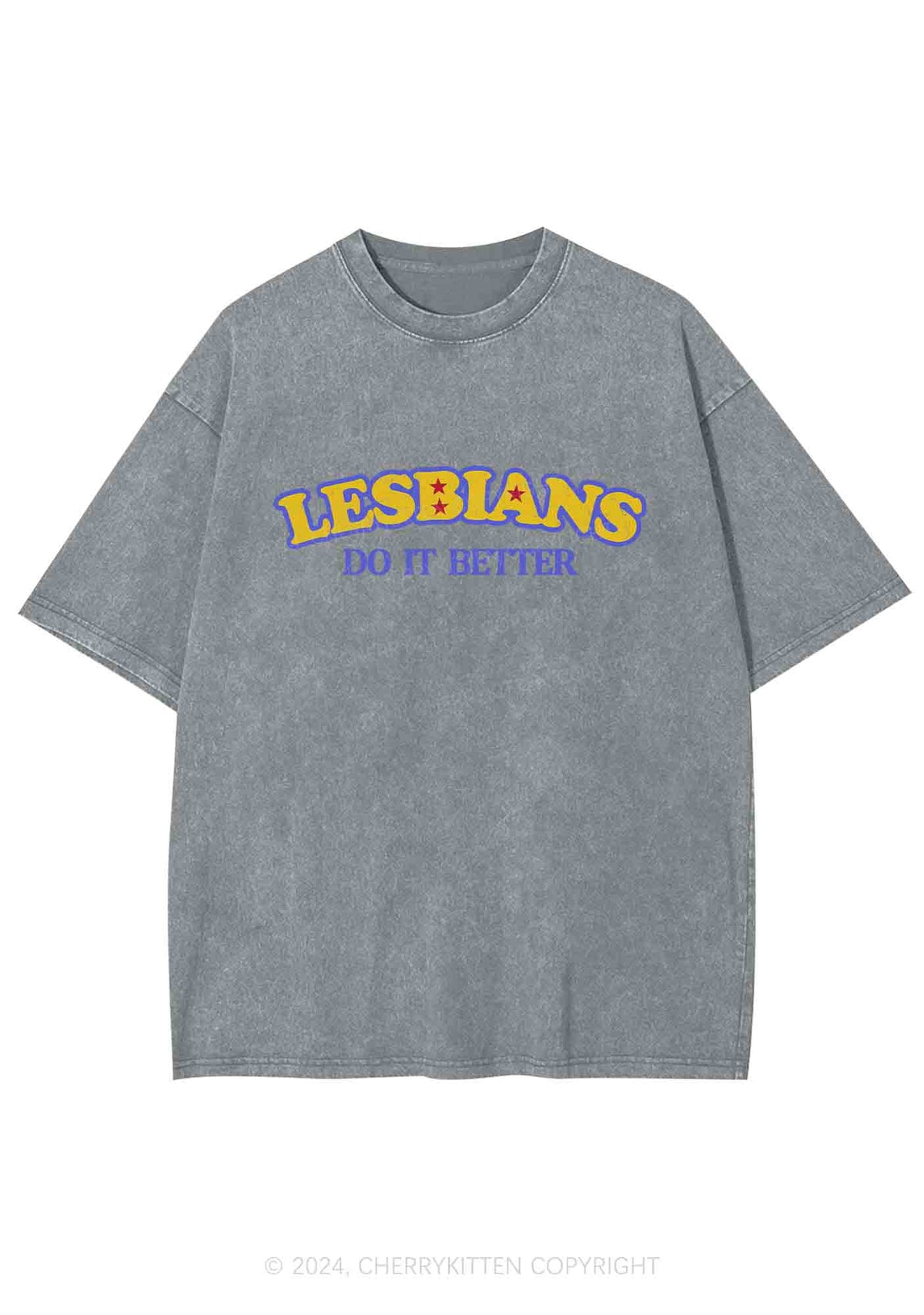 Lesbians Do It Better Y2K Washed Tee Cherrykitten