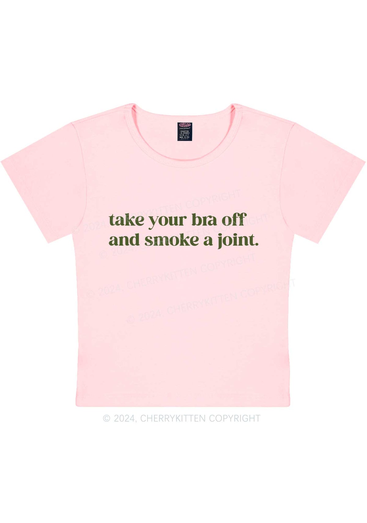 Take Your Bra Off Y2K Baby Tee Cherrykitten