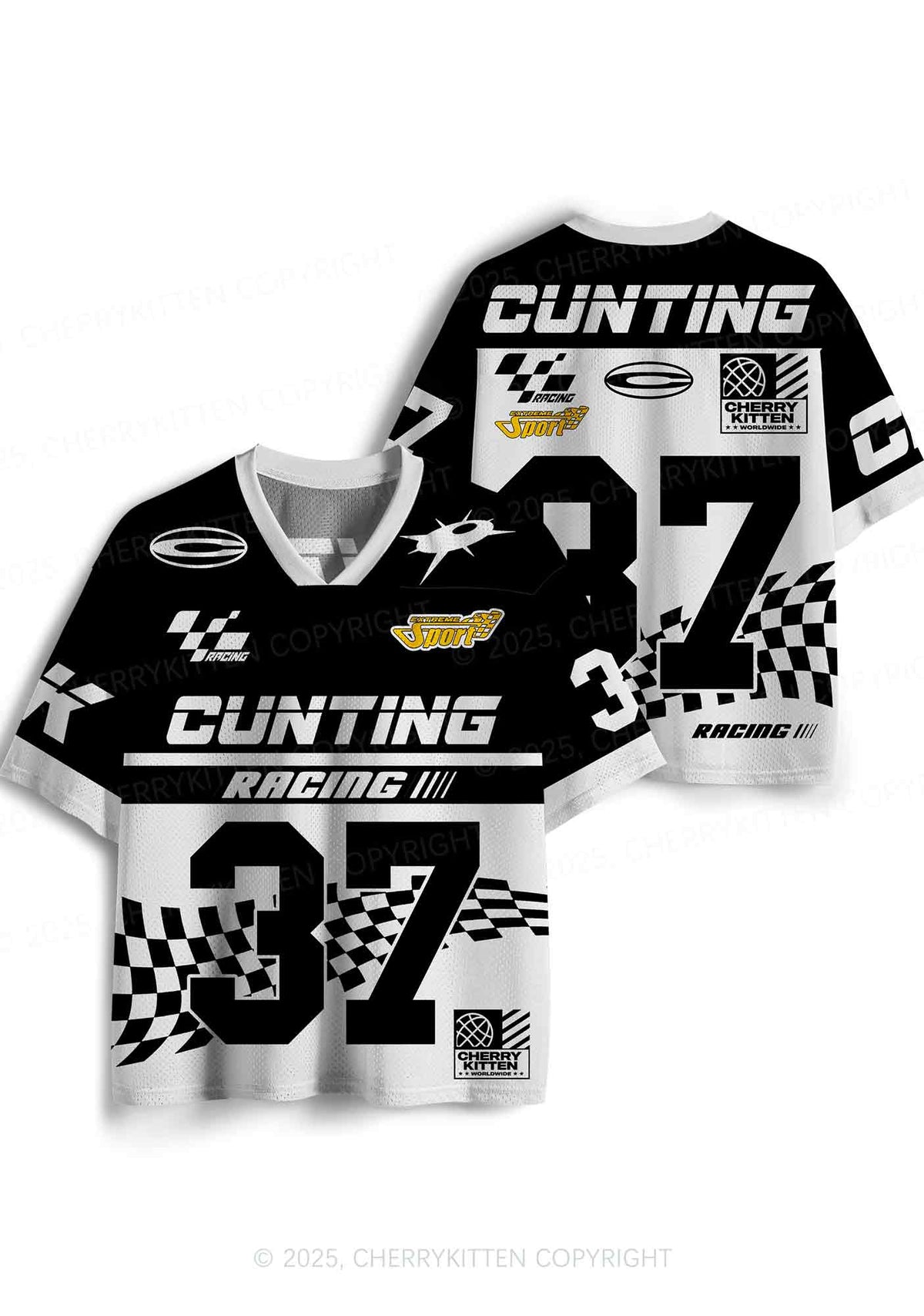 Custom Black Cxxting Racing Y2K Sport Jersey Shirts Cherrykitten